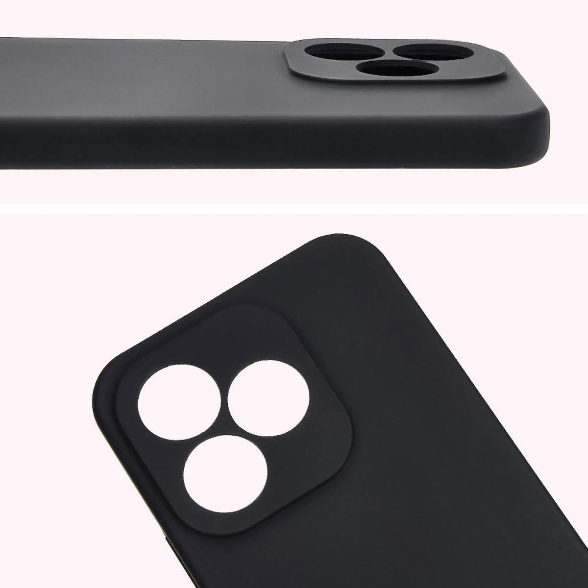 Zbliżenie na wycięcia na obiektywy w etui Bizon Soft Case do Honor 400 Lite 5G