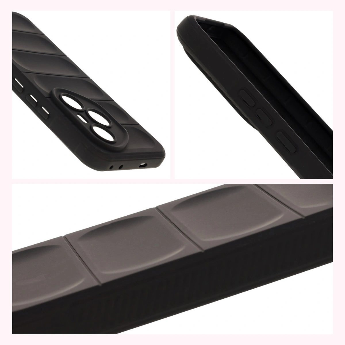 Teksturowane boki i podwyższone krawędzie ekranu i aparatu w etui Bizon Case Tur do Honor 400 Pro 5G