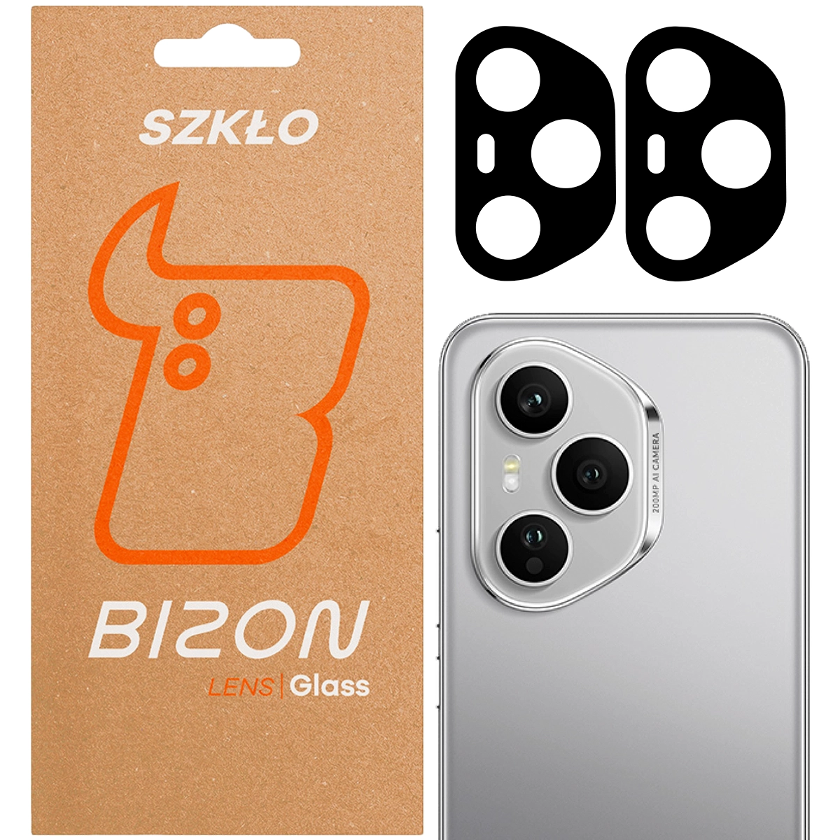 Box and 2 pieces of Bizon Glass Lens for Honor 400 Pro 5G