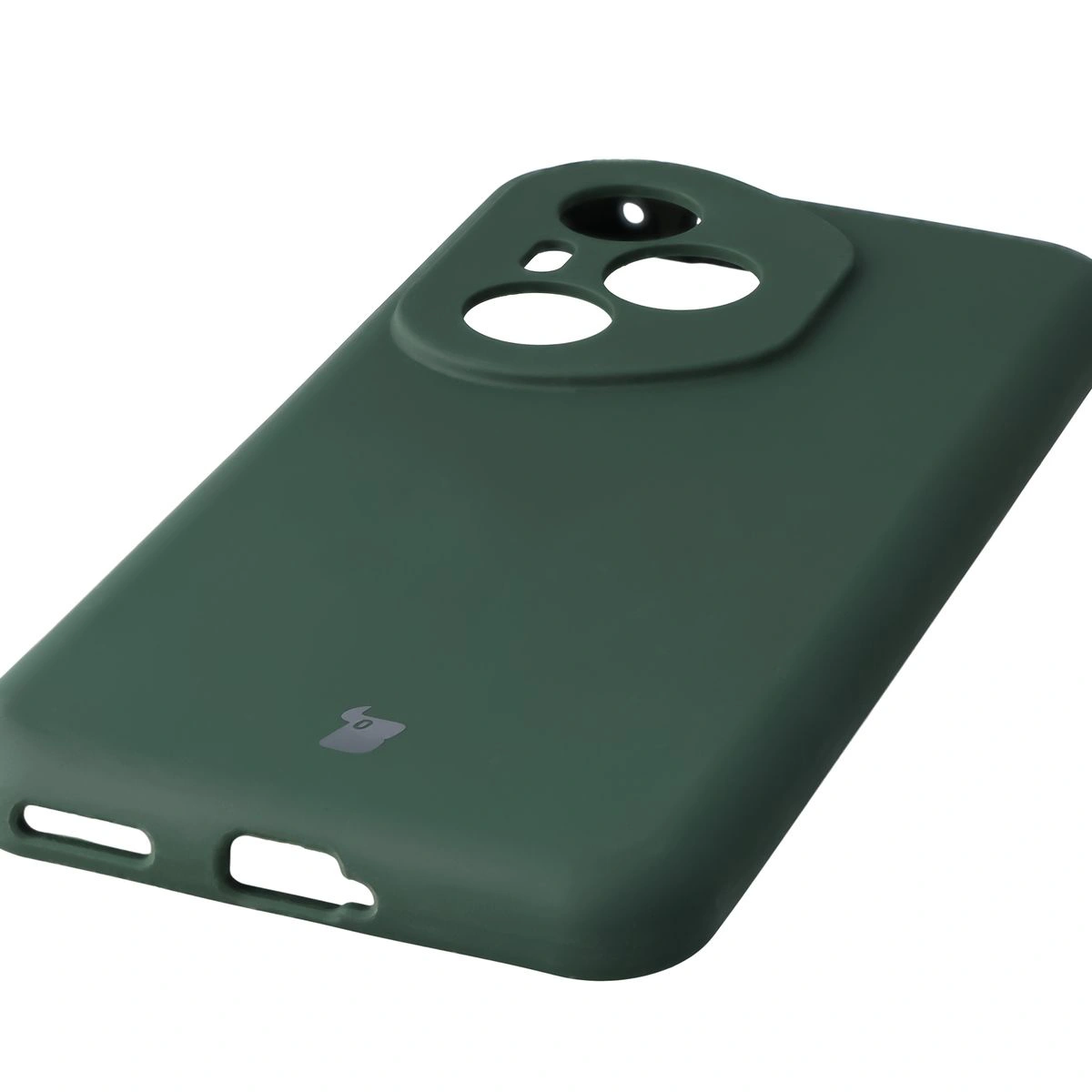 Close-up of precise cutouts and wireless charging capability in the Bison Soft Case for Honor 400 Pro 5G