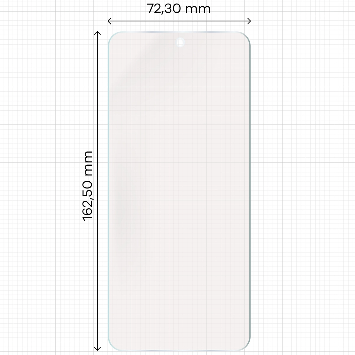 Miarka z wymiarami folii matowej Bizon Film Sun Duo do Honor 400 Smart