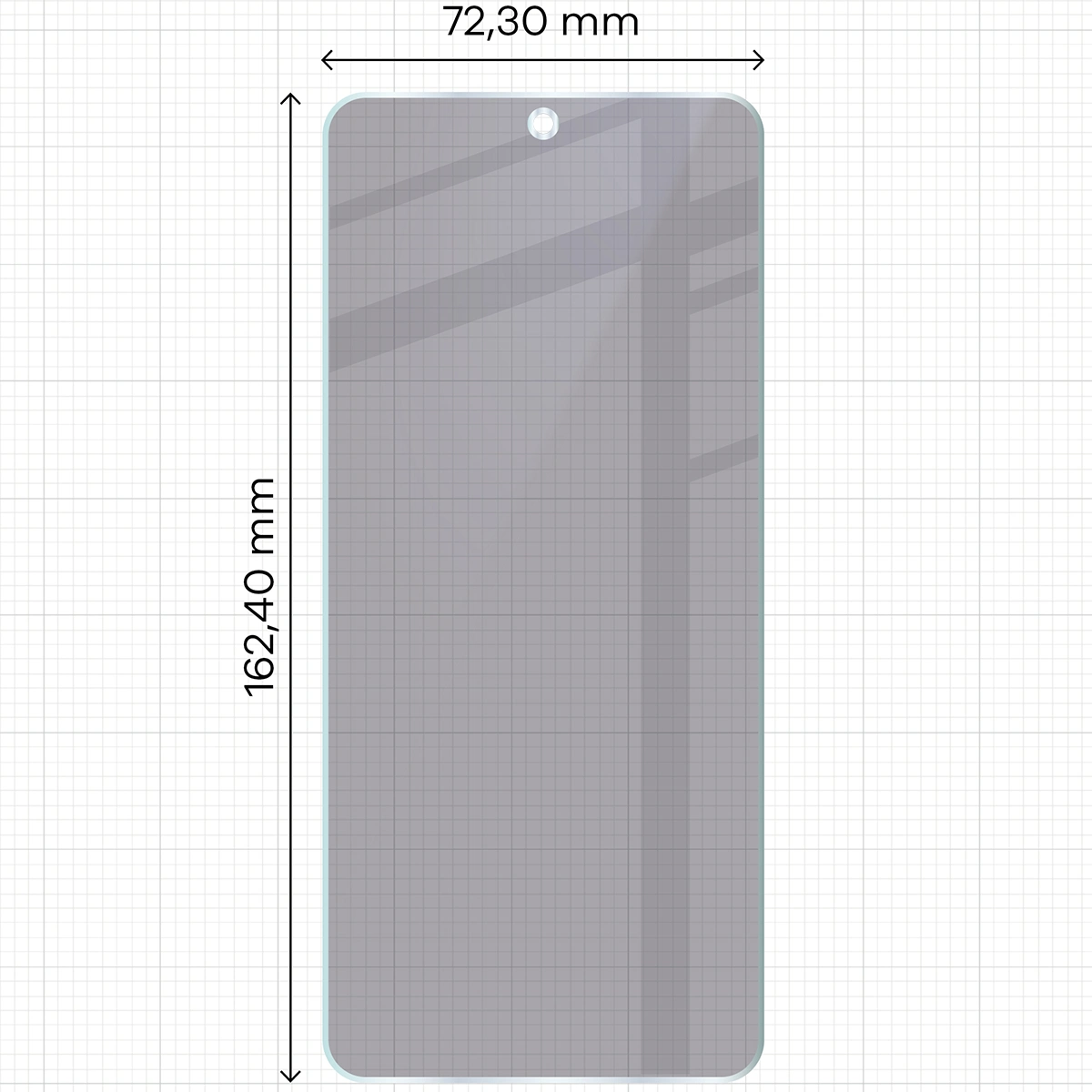 Wymiary szkła Bizon Glass Mule Shadow do Honor 400 Smart