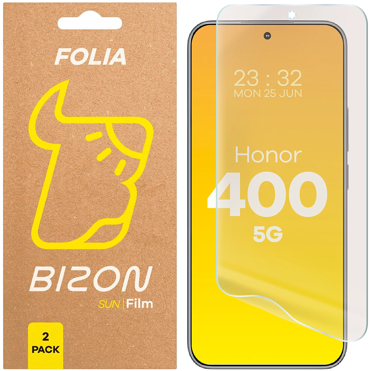 Folia matowa na ekran Bizon Glass Film Sun do Honor 400 5G, 2 sztuki