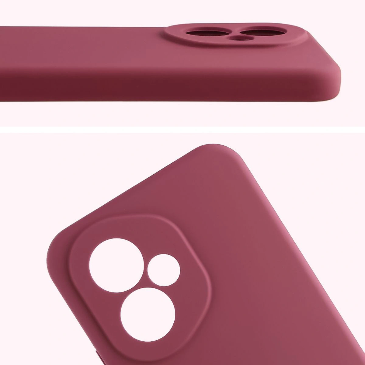 Zbliżenie na wycięcia na obiektywy w etui Bizon Soft Case do Honor 400 5G