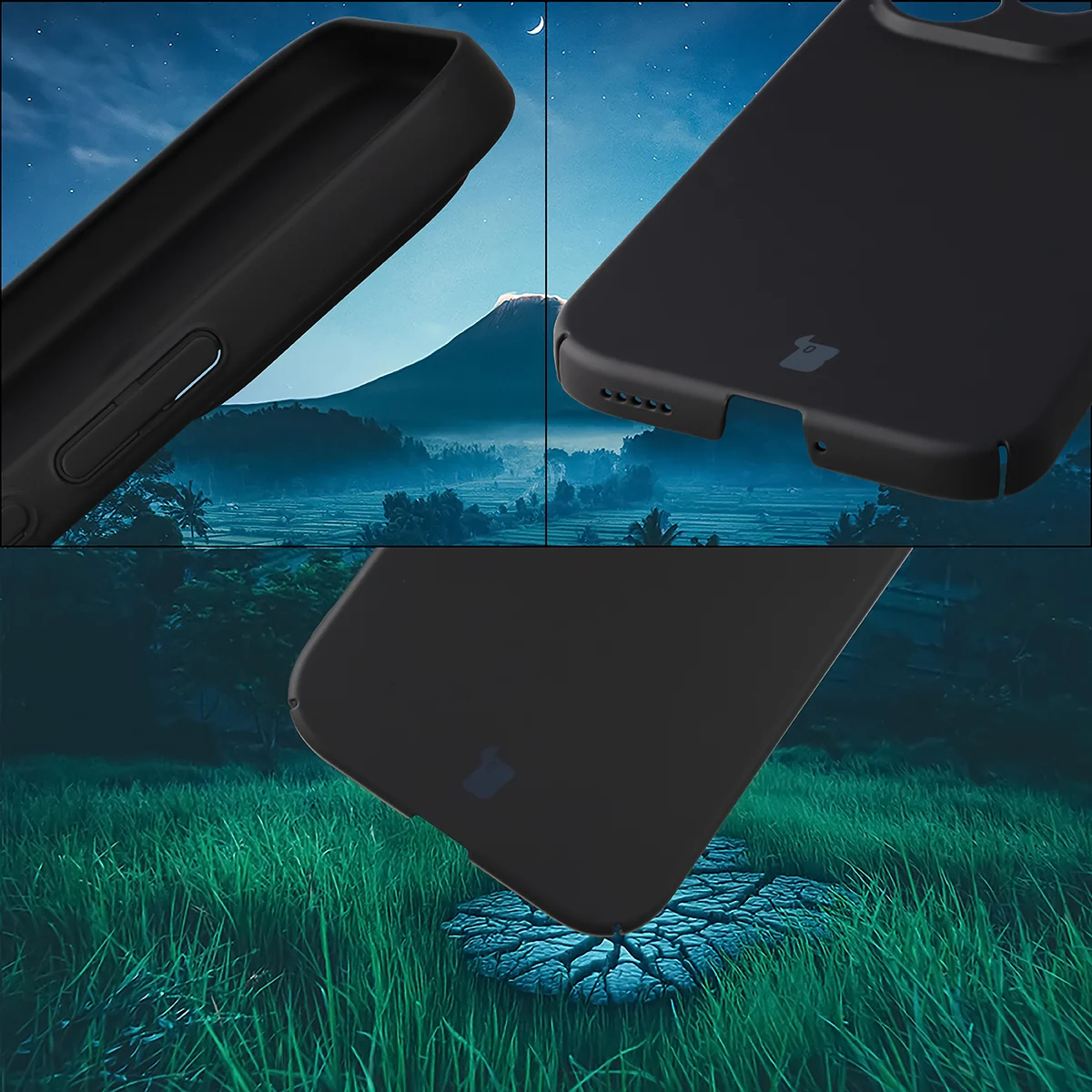 Protecții integrate pentru butoane, decupaje și materialul dur al etui-ului Bizon Case Łupka pentru Honor 600 Lite 5G