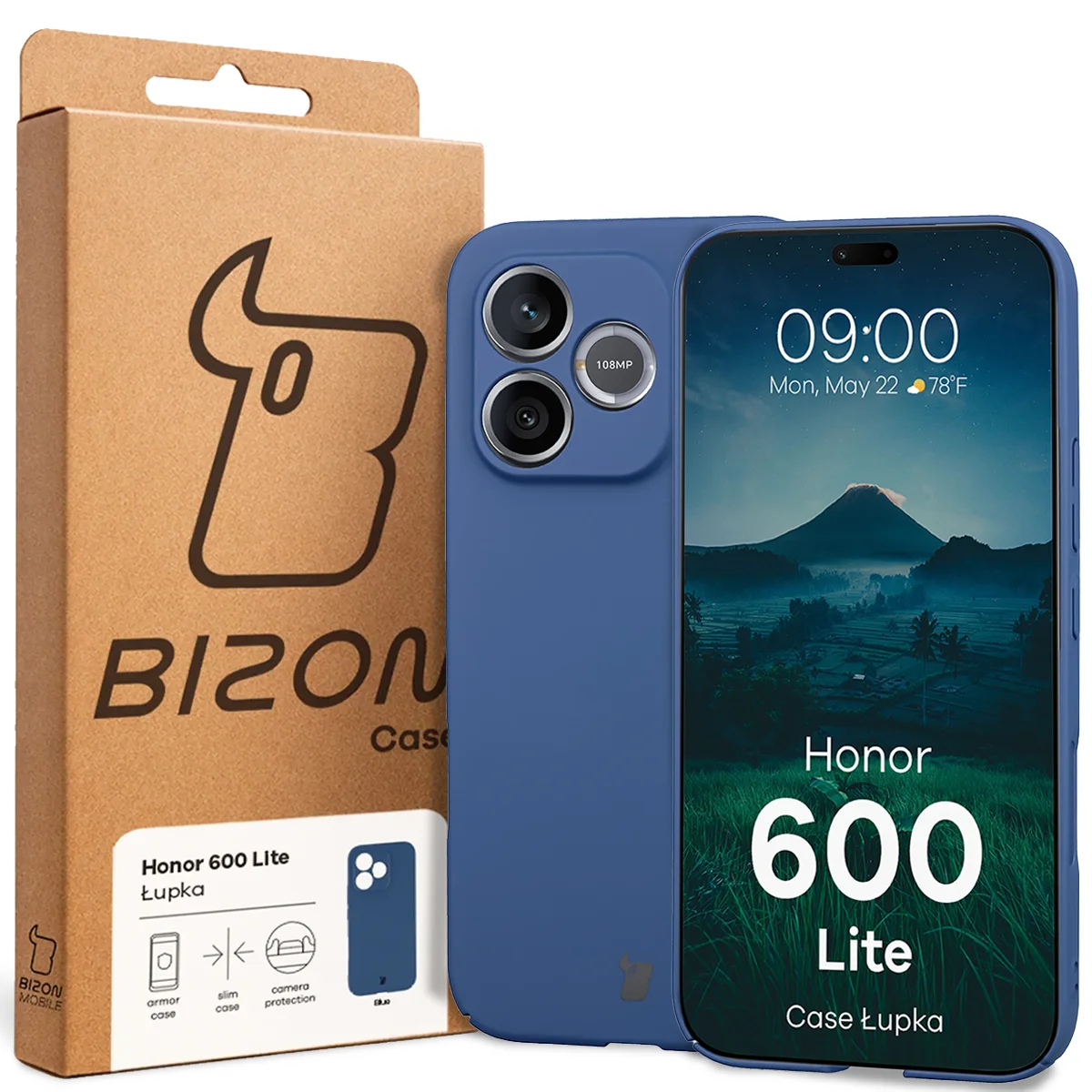 Fața cutiei Bizon Case cu eticheta dedicată pentru Honor 600 Lite 5G
