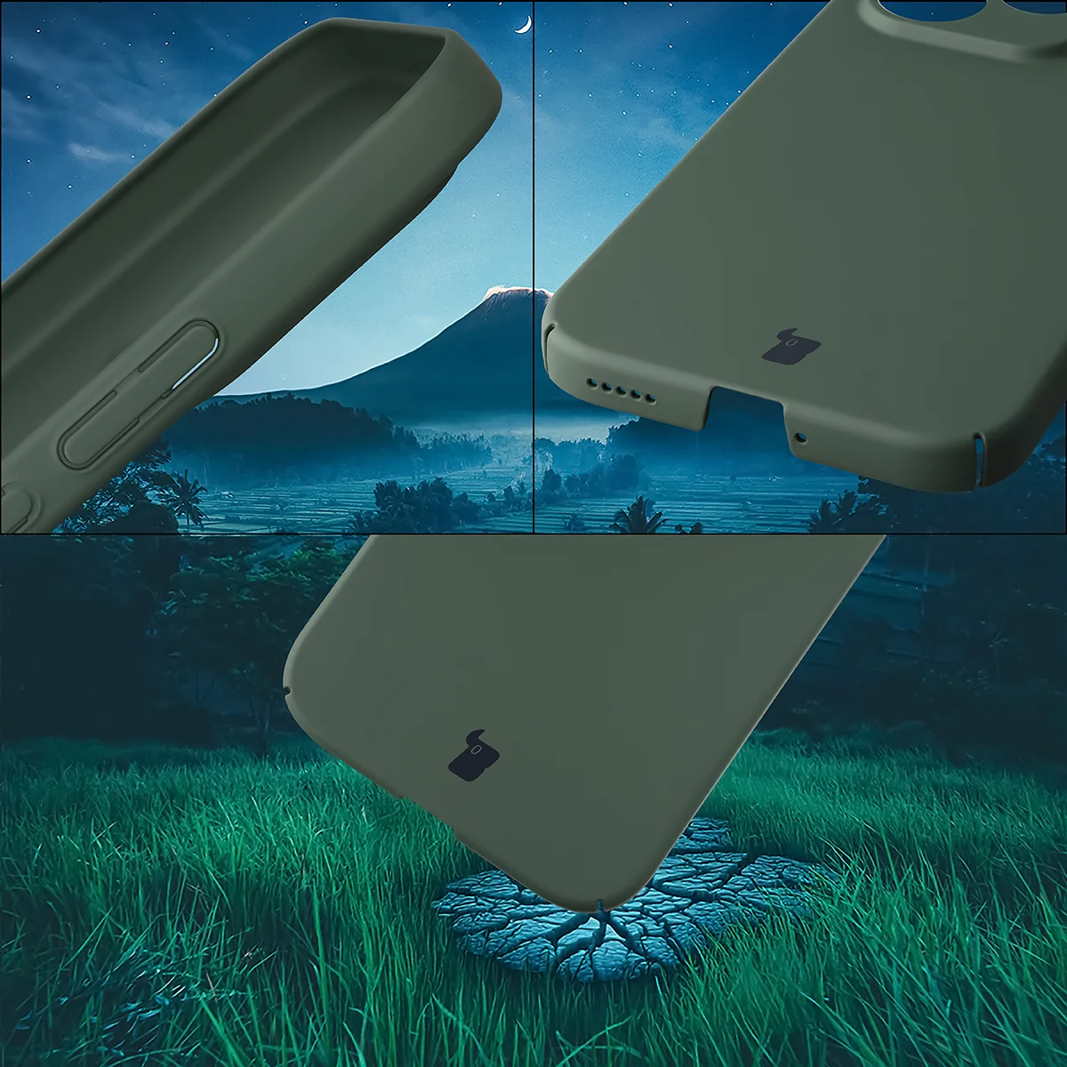 Integrált gombvédők, kivágások és a Bizon Case Łupka tok kemény anyaga az Honor 600 Lite 5G-hez