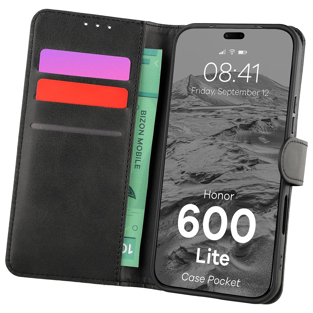 Flap case with card slots Bison Case Pocket for Honor 600 Lite 5G