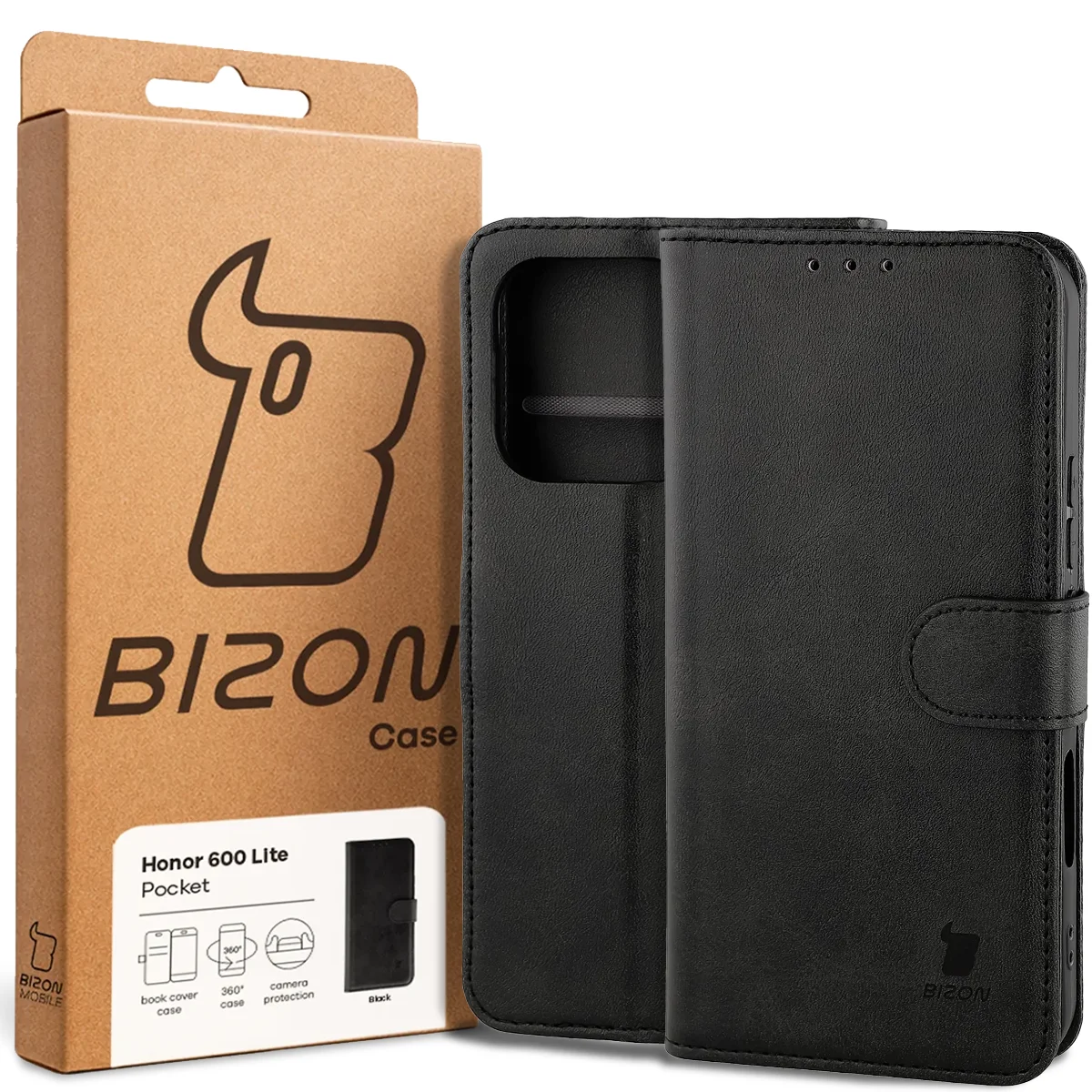 Front of the Bison Case box with a dedicated label for Honor 600 Lite 5G