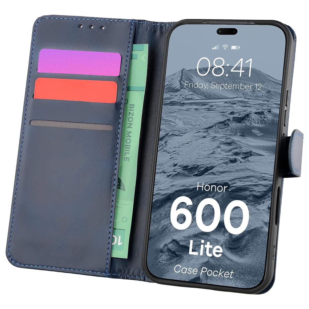 Flap case with card slots Bison Case Pocket for Honor 600 Lite 5G