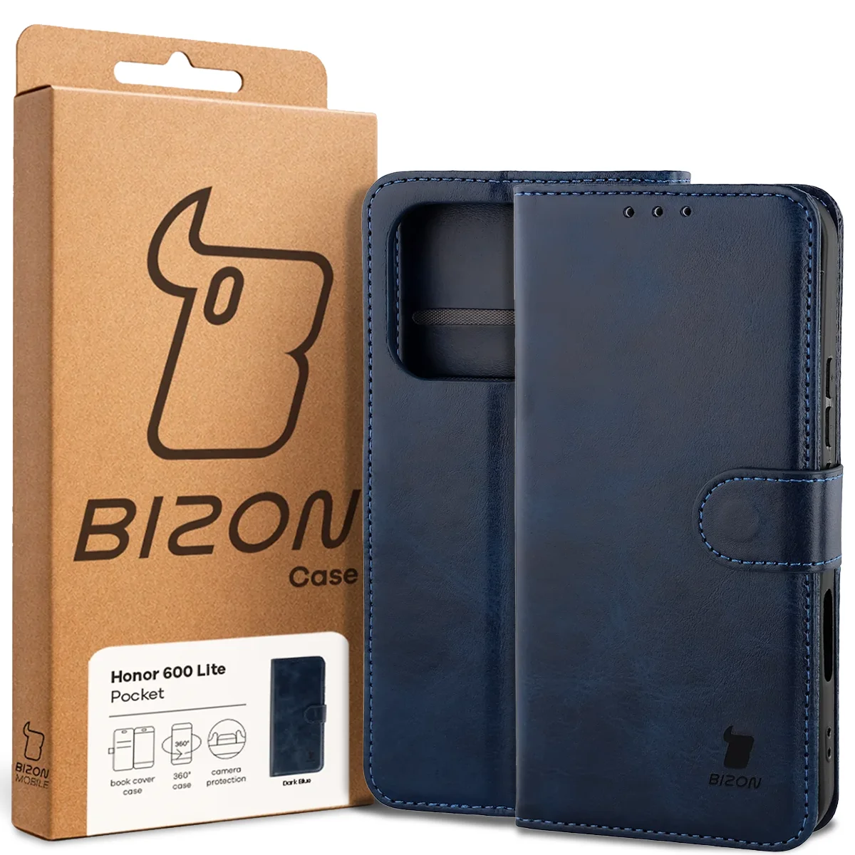 Front of the Bison Case box with a dedicated label for Honor 600 Lite 5G