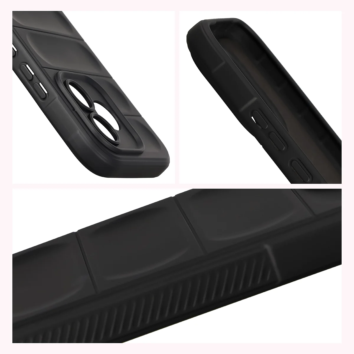 Textured sides and raised edges of the screen and camera in the Bison Case Tur for Honor 600 Lite 5G