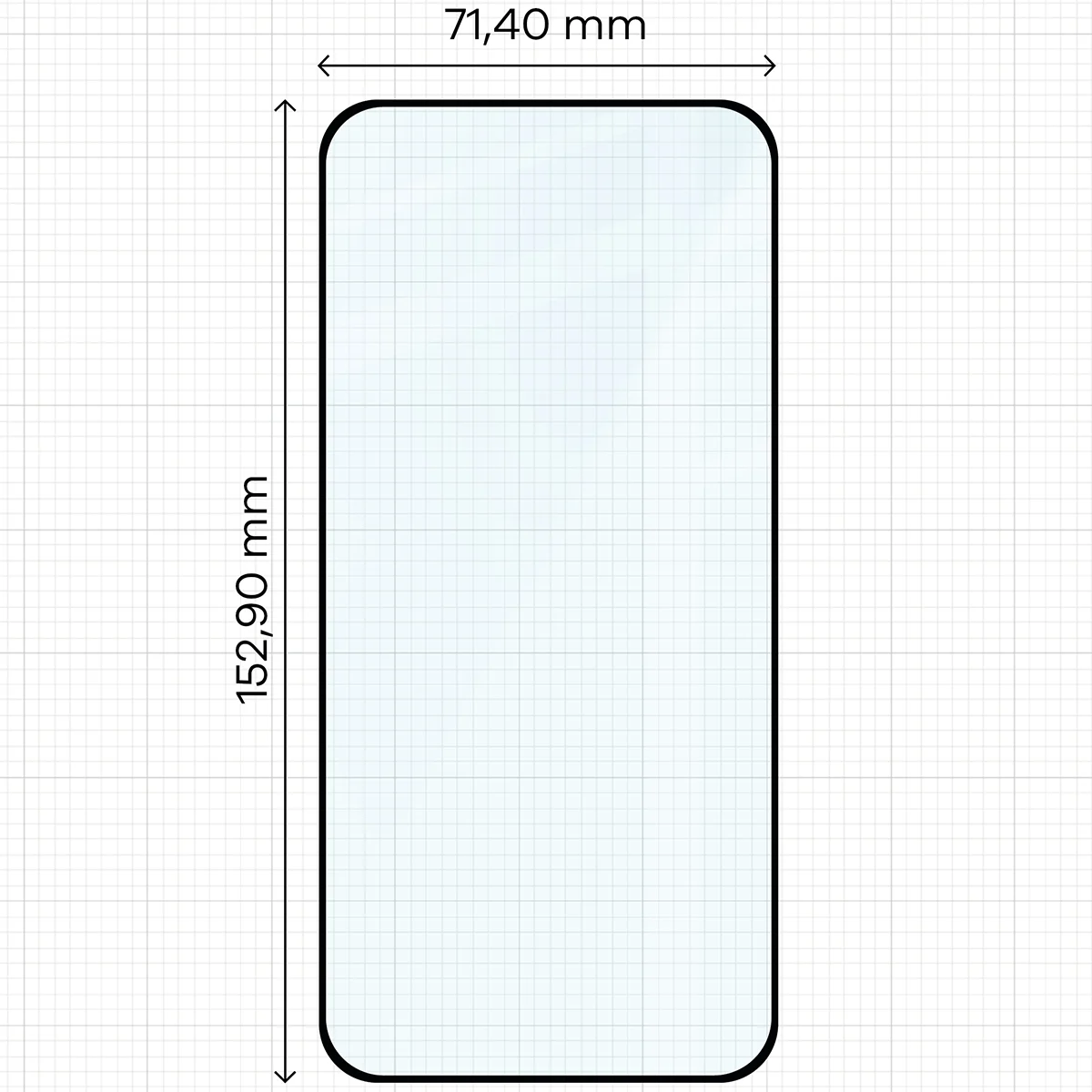 Wymiary szkła Bizon Glass Edge do Honor 600 Lite 5G