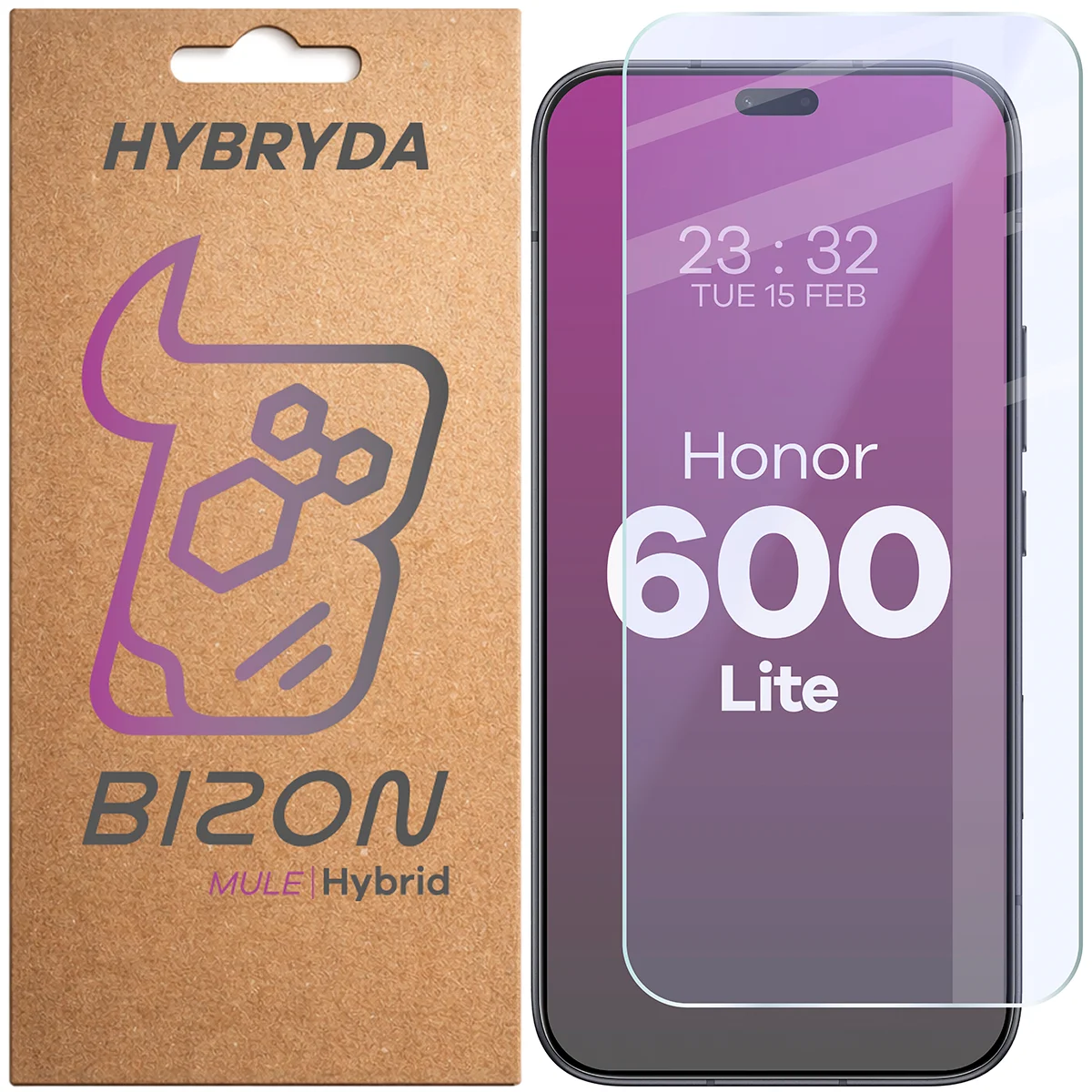 Szkło hybrydowe na ekran Bizon Hybrid Mule do Honor 600 Lite 5G