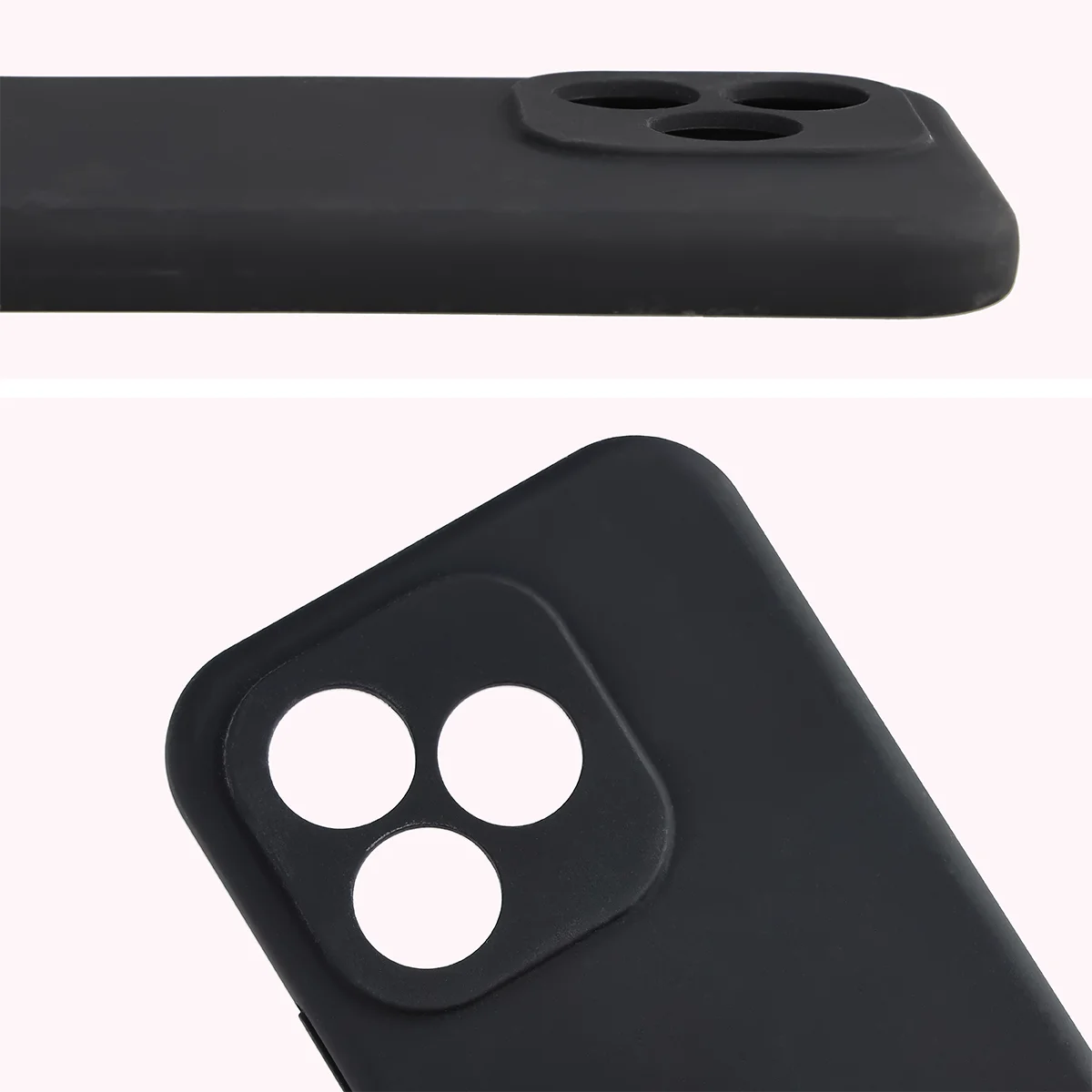 Close-up of the lens cutouts in the Bison Soft Case for Honor 600 Lite 5G