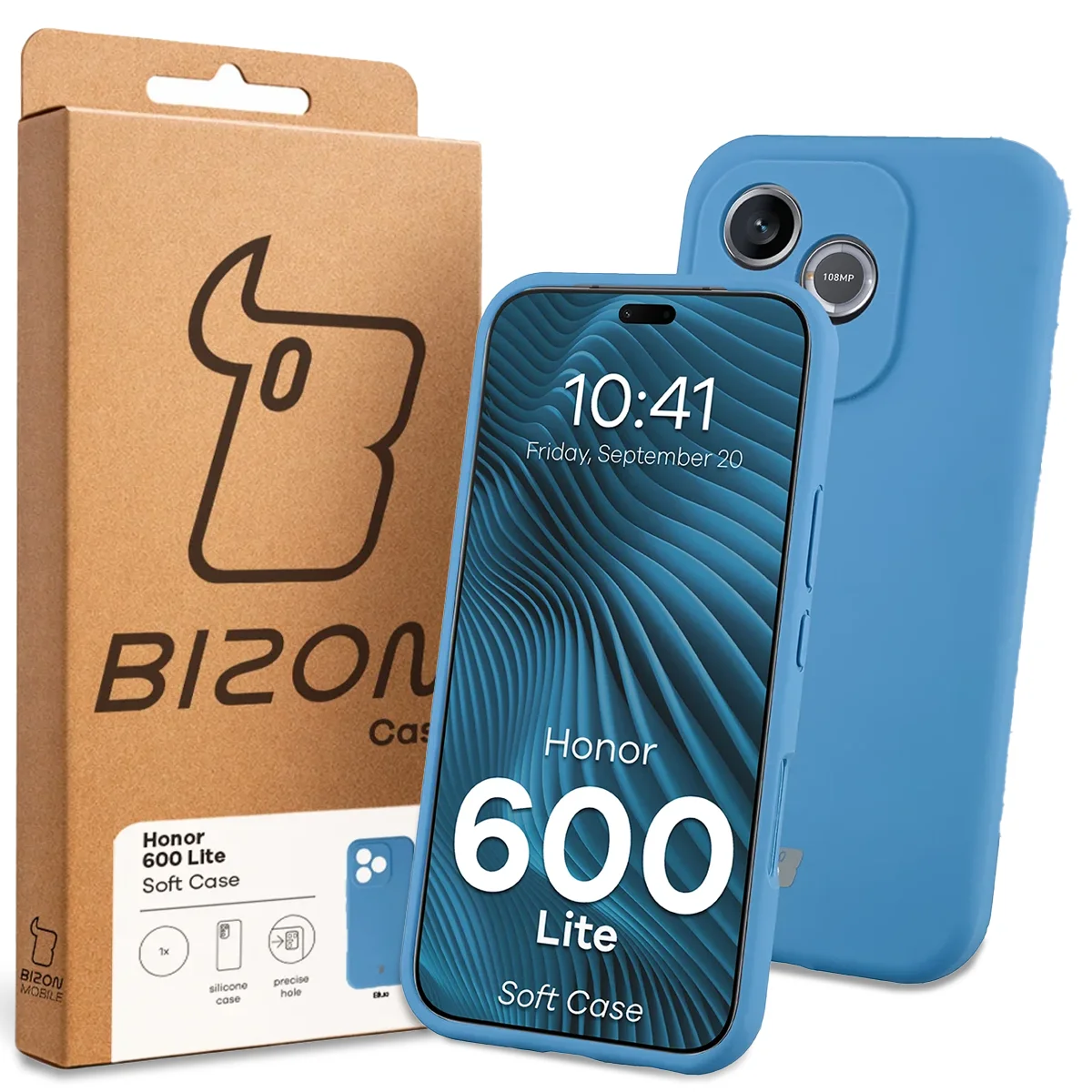 Přední strana obalu Bizon Case s dedikovanou etiketou pro Honor 600 Lite 5G