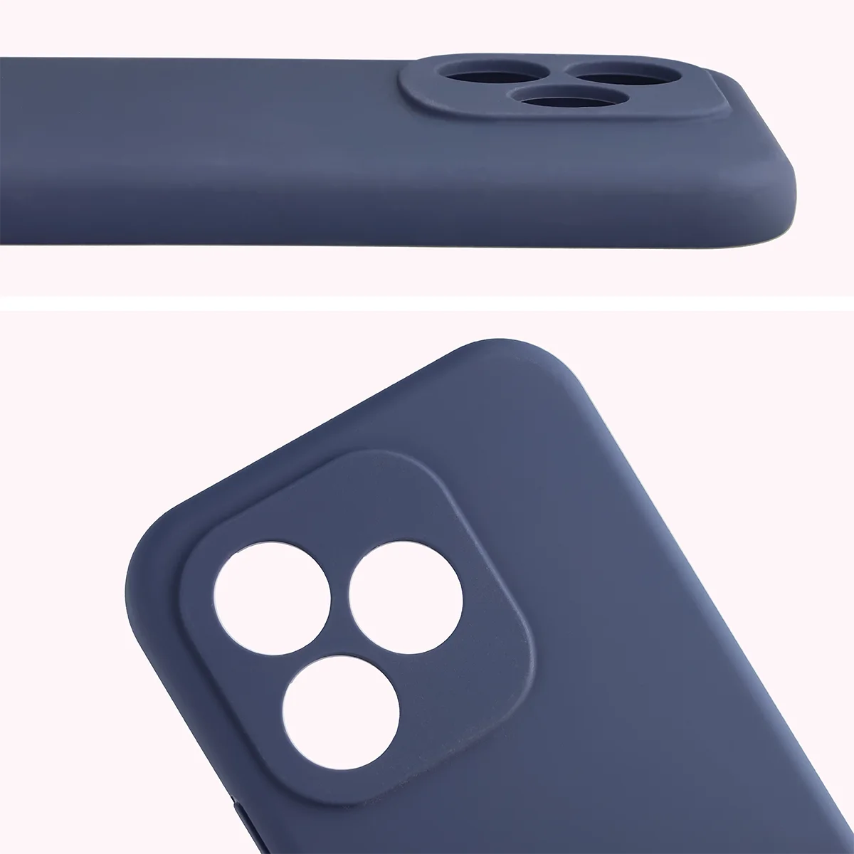 Közelkép a lencse nyílásokról a Bizon Soft Case tokban az Honor 600 Lite 5G-hez