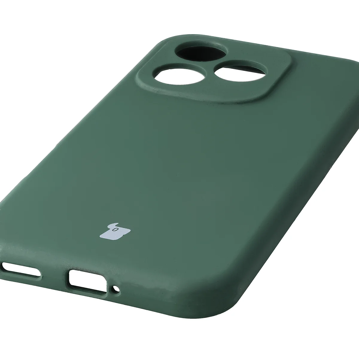 Közelkép a precíz kivágásokról és az indukciós töltés lehetőségéről a Bizon Soft Case tokban a Honor 600 Lite 5G-hez