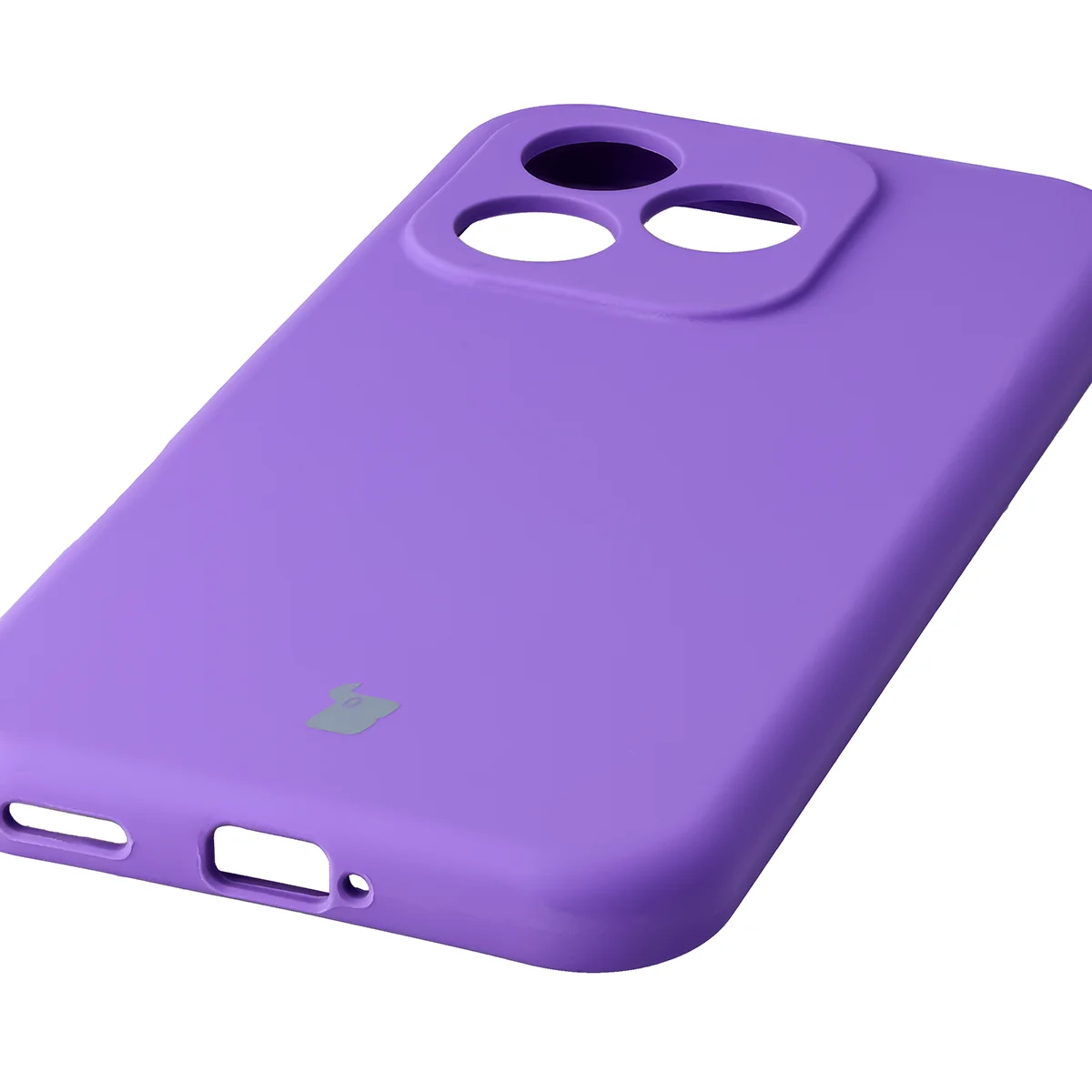 Közelkép a precíz kivágásokról és az induktív töltés lehetőségéről a Bizon Soft Case tokban az Honor 600 Lite 5G-hez