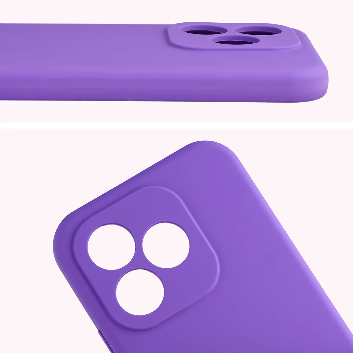 Közelkép a lencse kivágásokról a Bizon Soft Case tokban az Honor 600 Lite 5G-hez