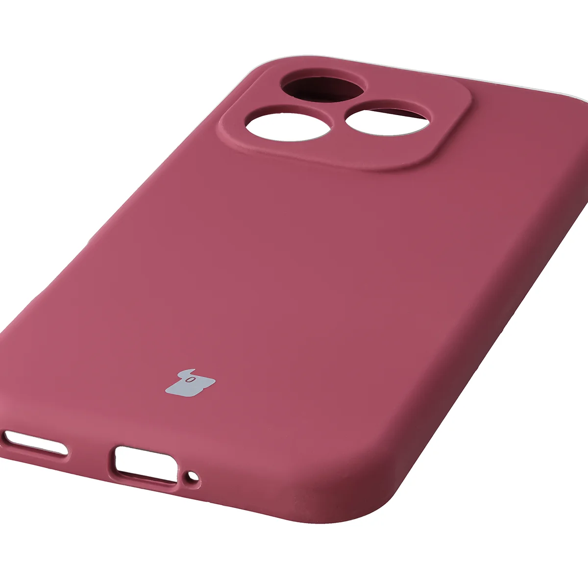 Close-up of precise cutouts and wireless charging capability in the Bison Soft Case for Honor 600 Lite 5G