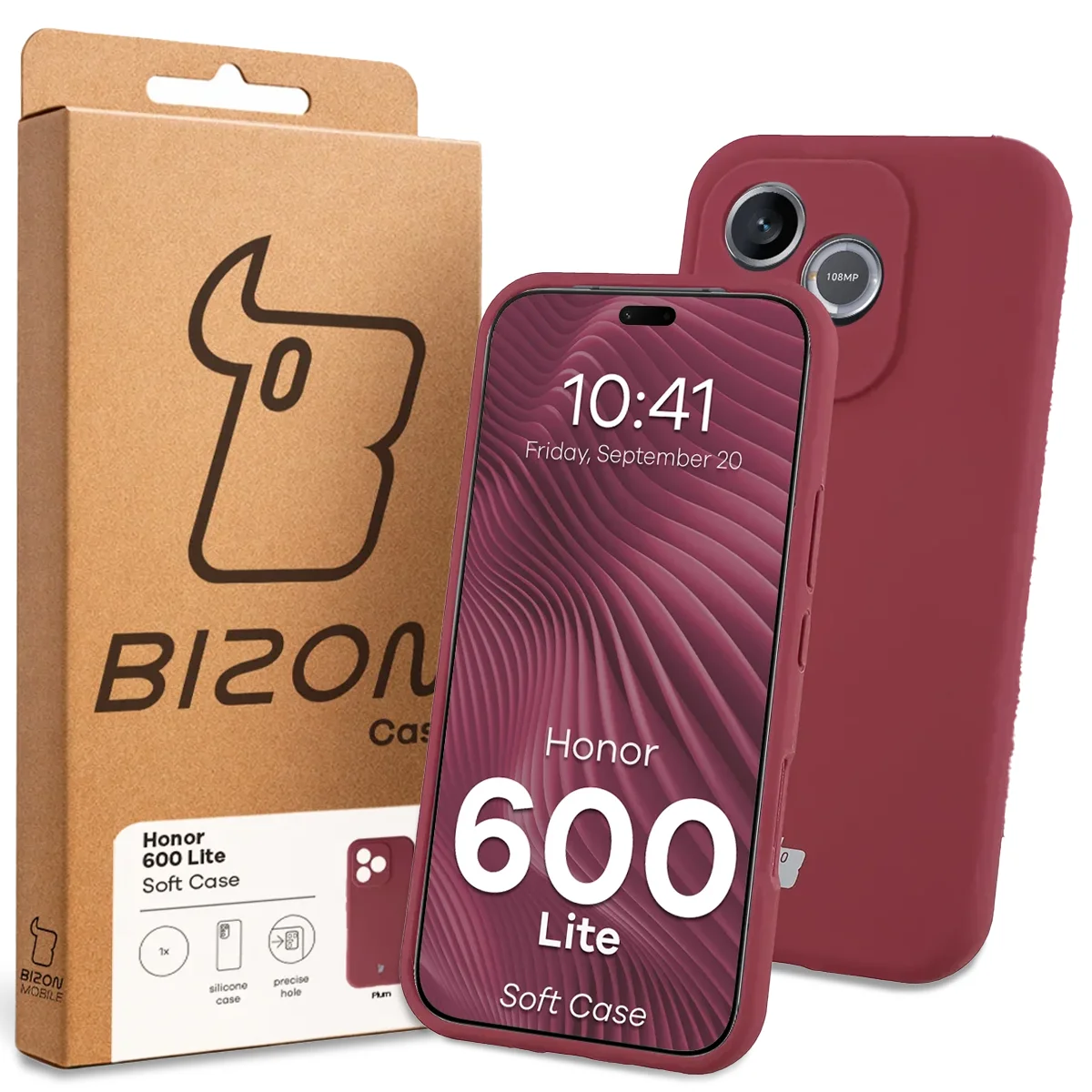 Front of the Bison Case box with a dedicated label for Honor 600 Lite 5G