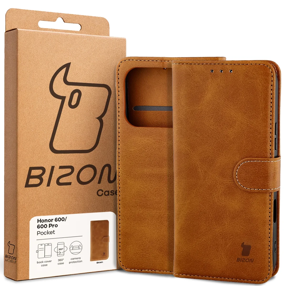 Przód pudełka Bizon Case z dedykowaną etykietą do Honor 600 5G / 600 Pro 5G