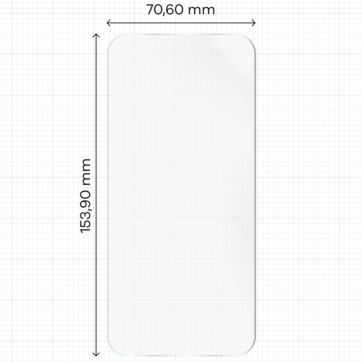 Rigla cu dimensiunile foliei hidrogel Bizon Film Hydrogel Front Duo pentru Honor 600 5G / 600 Pro 5G