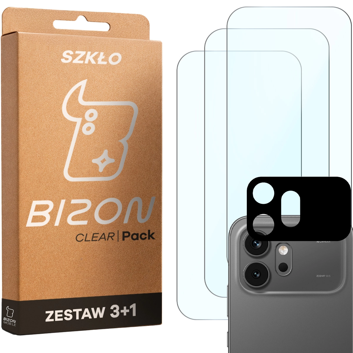 Box and glass set for Honor 600 5G: 3x tempered glass and lens