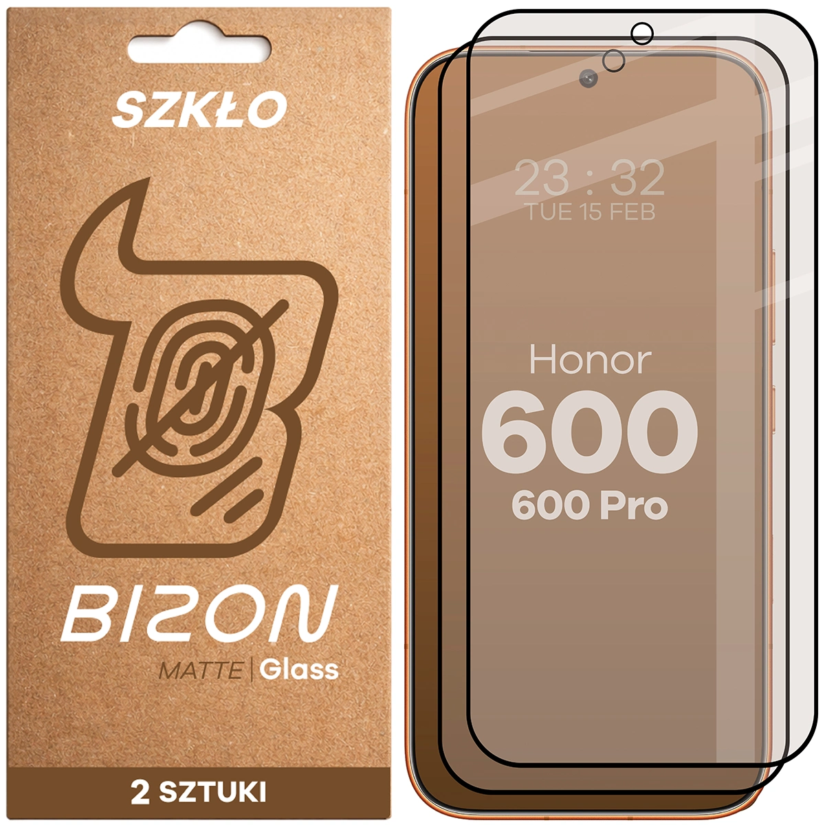 Matt üveg a Bizon Glass Matte Duo képernyőhöz Honor 600 5G / 600 Pro 5G, 2 darab