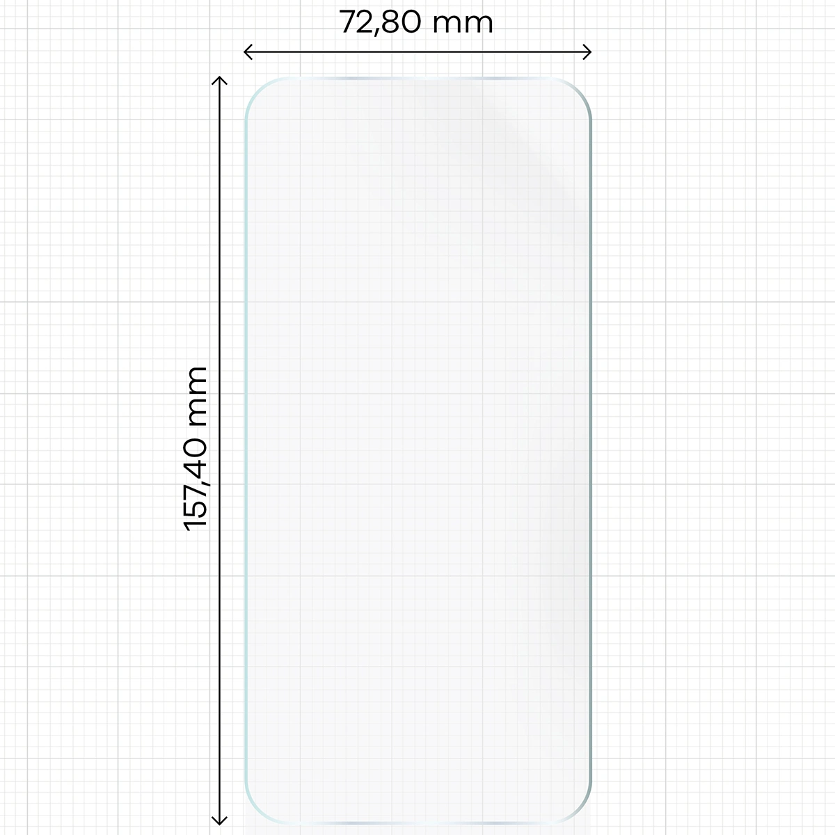Miarka z wymiarami folii hydrożelowej Bizon Glass Hydrogel Front do Honor 90