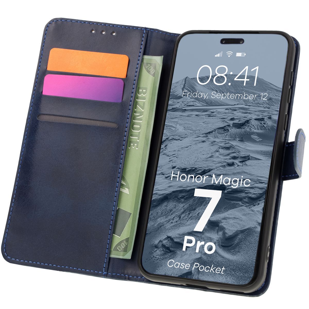 Etui cu clapă Bizon Case Pocket pentru Honor Magic7 Pro