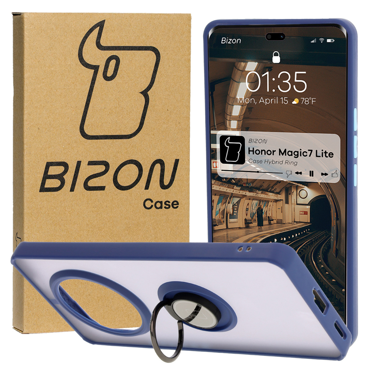 Bizon Case Hybrid Ring Finger Grip Case for Honor Magic7 Lite