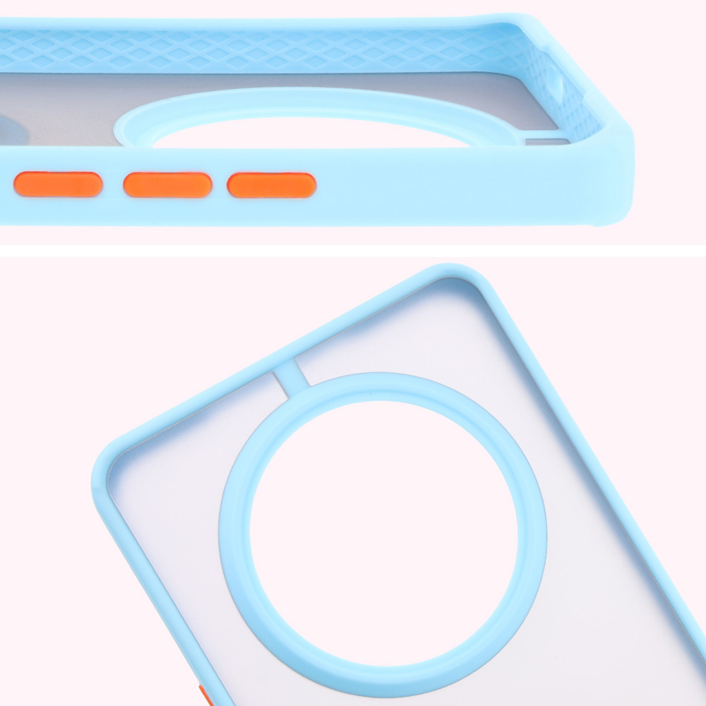 Close-up of raised edges near the display and camera island in Bizon Hybrid Ring case