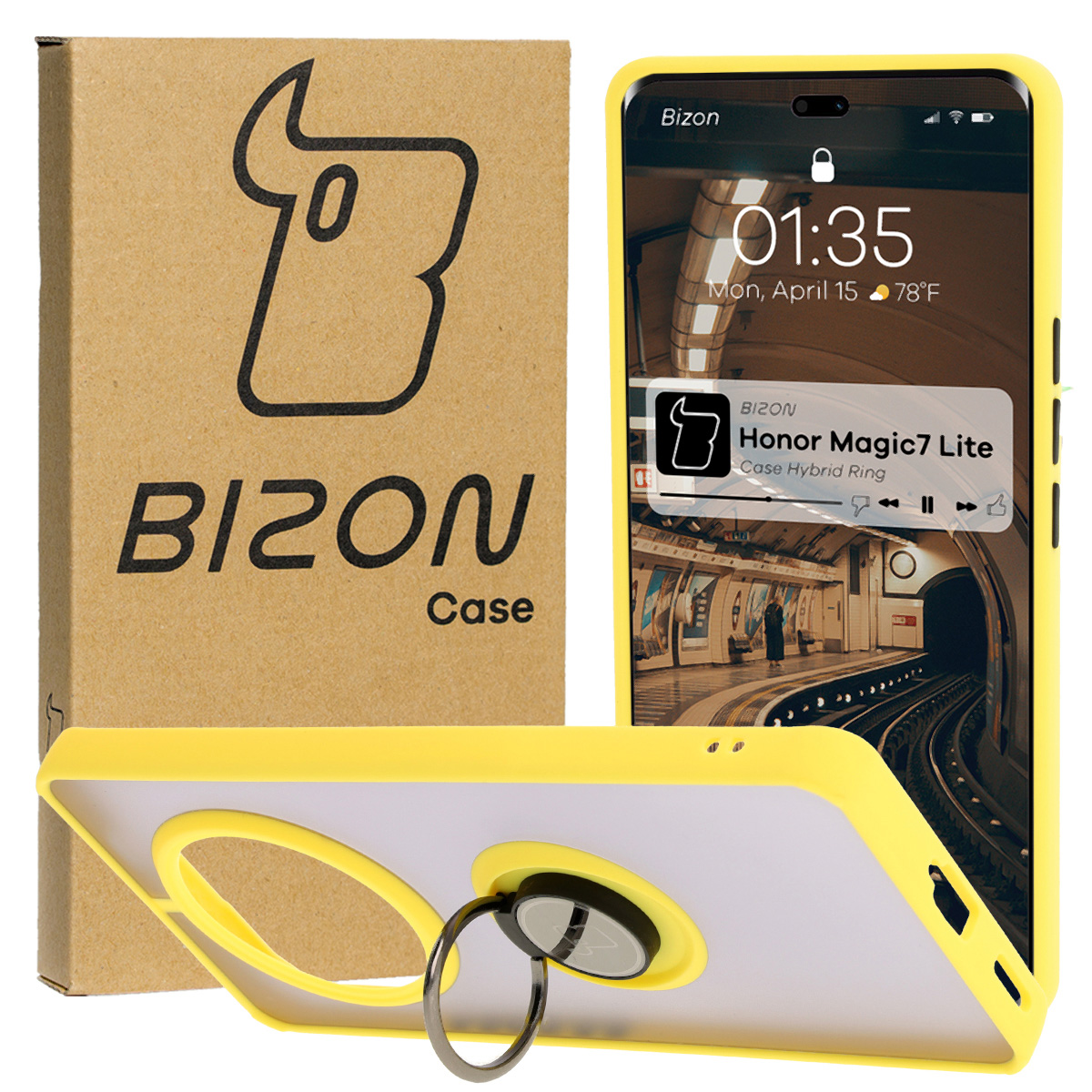 Bizon Case Hybrid Ring Finger Grip Case for Honor Magic7 Lite