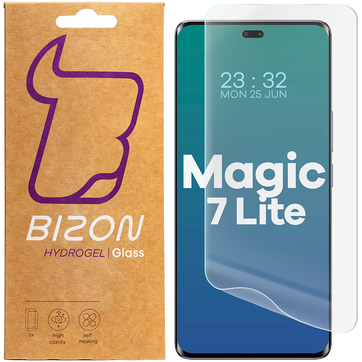 Hydrogel-Folie für den Bildschirm Bizon Glass Hydrogel Front für Honor Magic7 Lite, 2 Stück