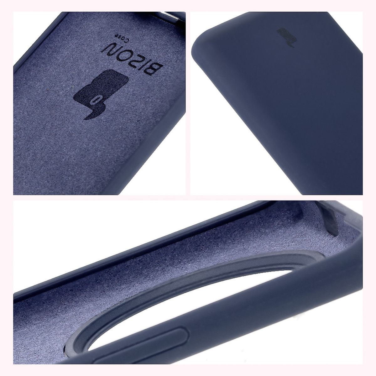 Bizon Soft Case construction: integrated covers, raised edges, and microfiber lining