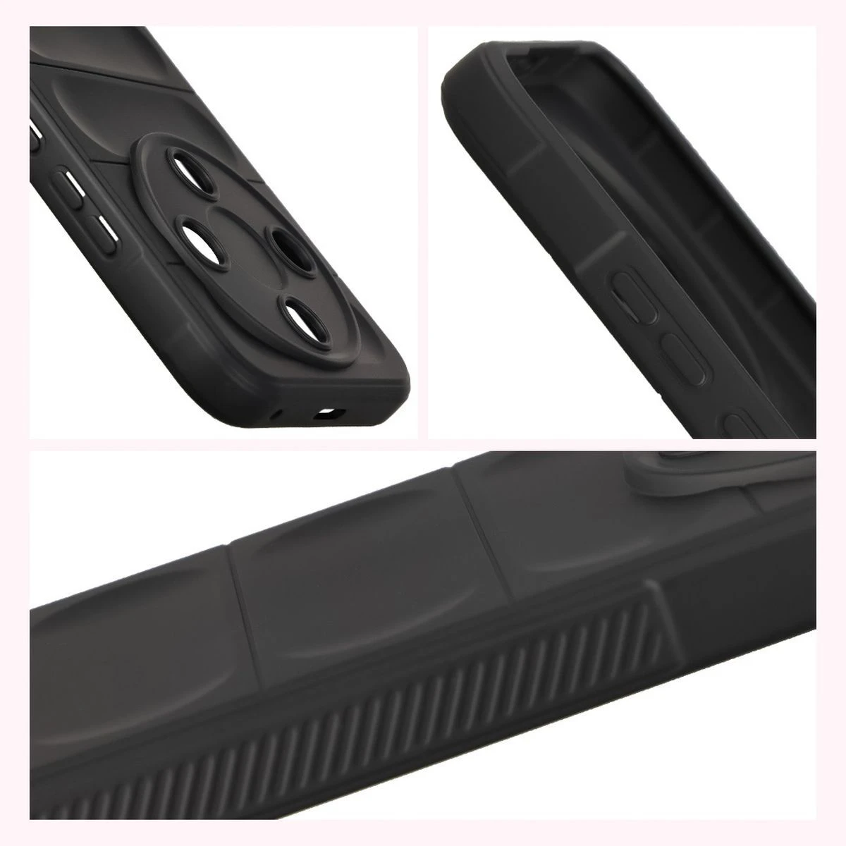 Textured sides and raised edges of the screen and camera in the Bizon Case Tur for Honor Magic8 Lite