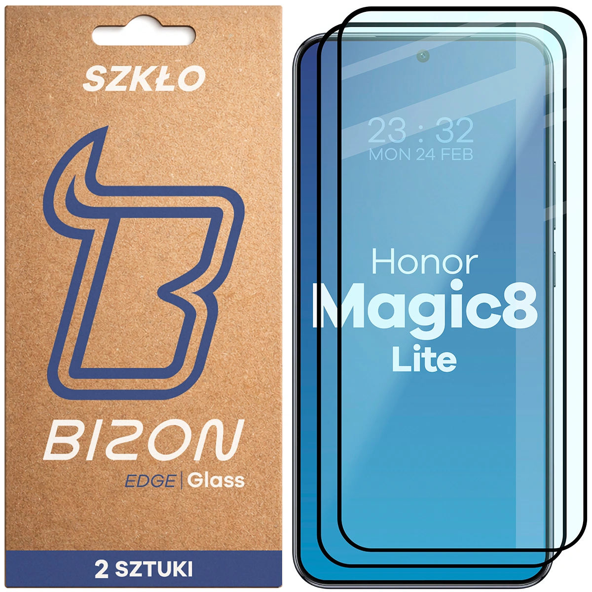 Szkło hartowane na cały ekran Bizon Glass Edge Duo dla Honor Magic8 Lite