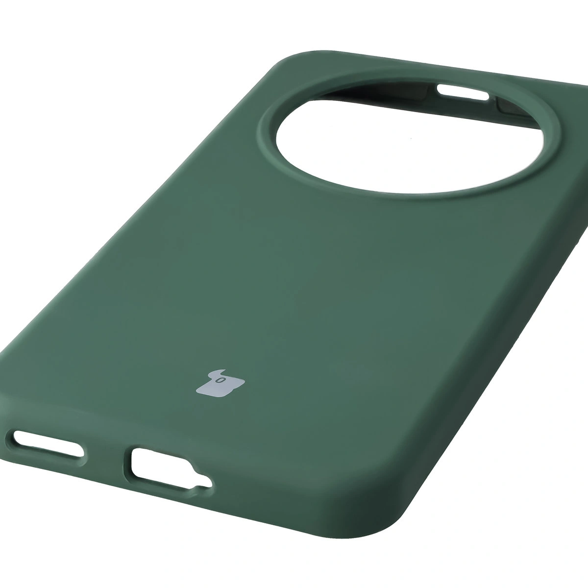 Close-up of precise cutouts and wireless charging capability in the Bison Soft Case for Honor Magic8 Lite