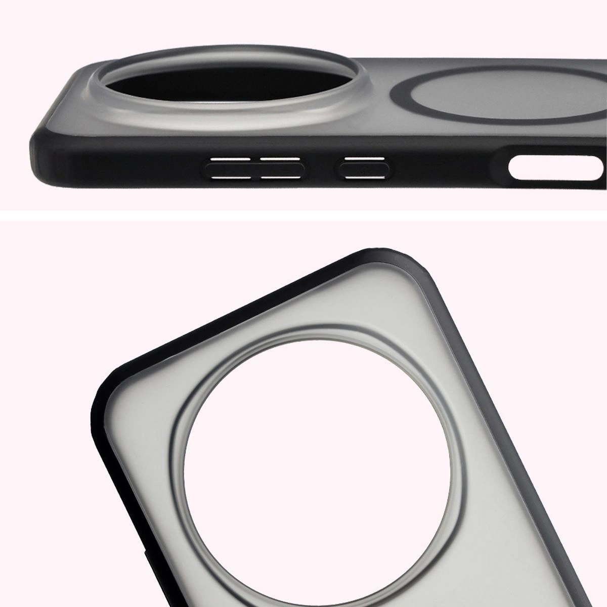 Pełne wycięcie i podwyższone krawędzie aparatu w etui Bizon Case MatteO do Honor Magic8 Pro