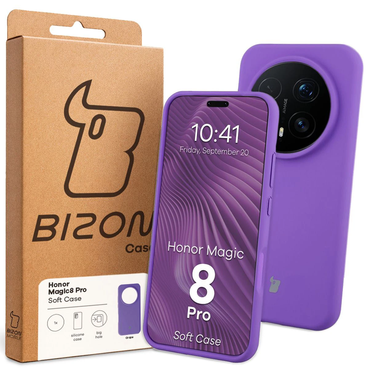 Front of the Bison Case box with a dedicated label for Honor Magic8 Pro