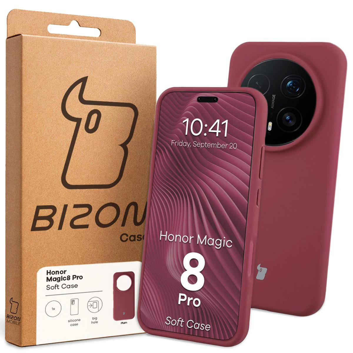 Front of the Bison Case box with a dedicated label for Honor Magic8 Pro