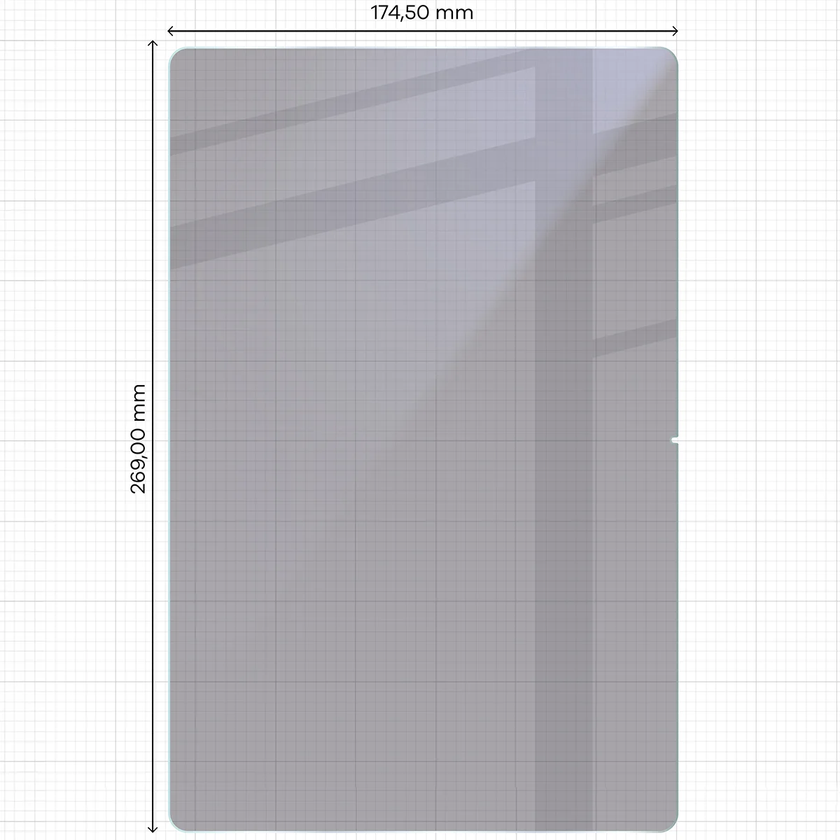Dimensions of Bison Tab Hybrid Shadow glass for Honor MagicPad 4