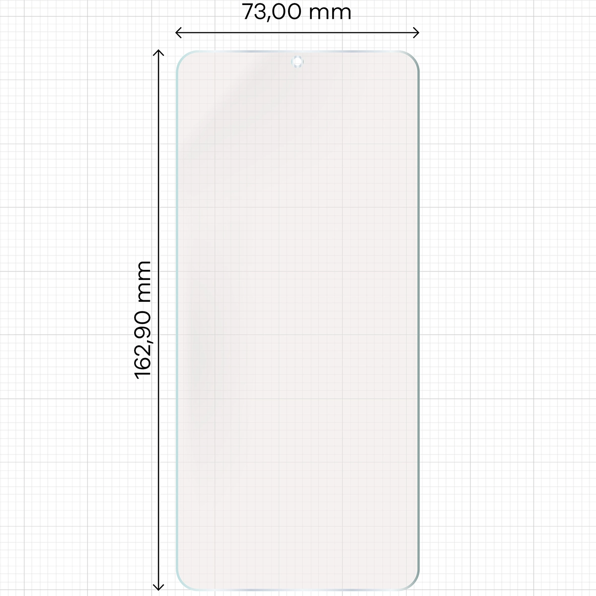Miarka z wymiarami folii matowej Bizon Film Sun Duo do Honor X5c Plus