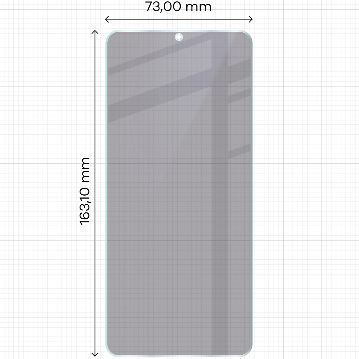 Wymiary szkła Bizon Glass Mule Shadow do Honor X5c Plus
