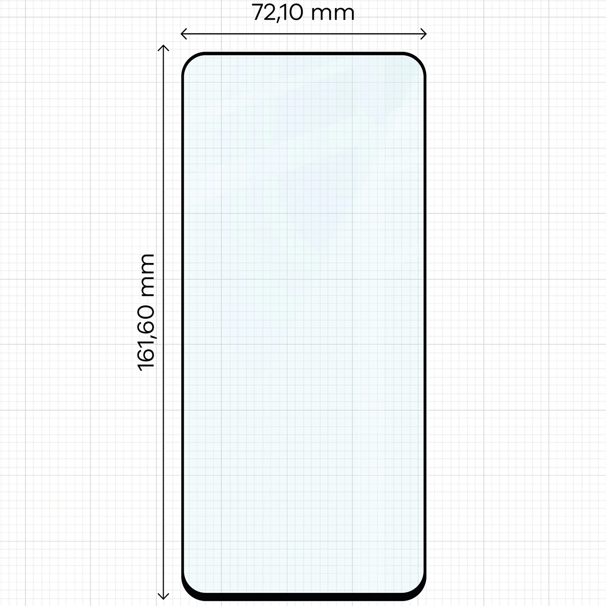 Wymiary szkła Bizon Glass Edge Duo do Honor X7d 4G/5G / Honor 400 Smart 4G/5G