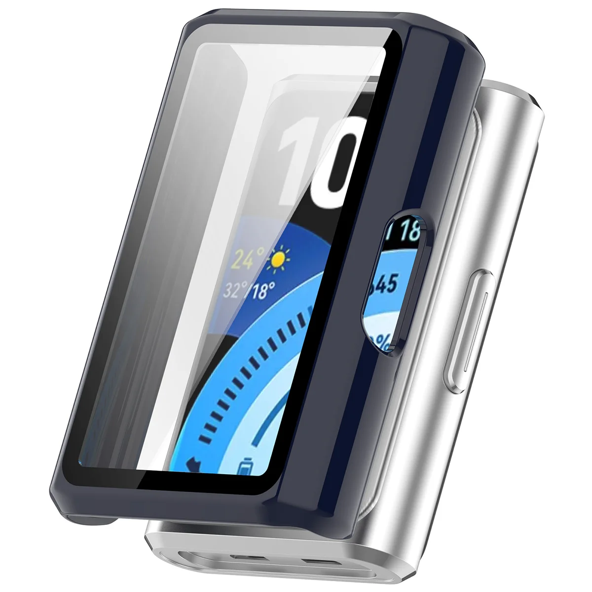 Visualization of applying the Bizon Case Watch Adamo for Huawei Band 11 Pro