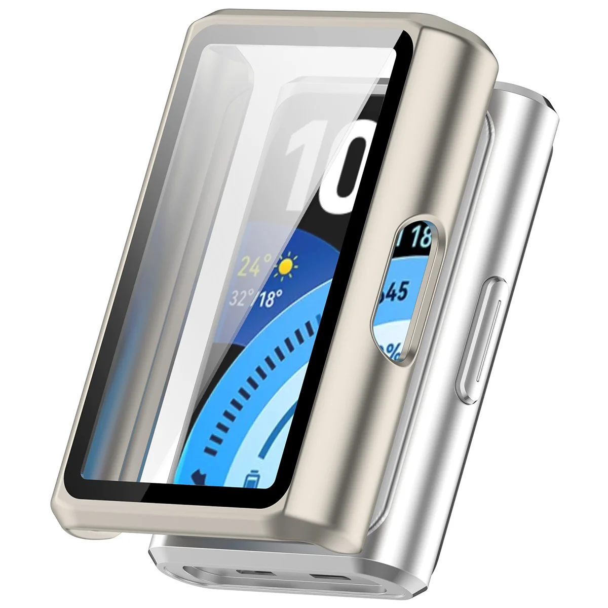 Visualization of applying the Bizon Case Watch Adamo for Huawei Band 11 Pro