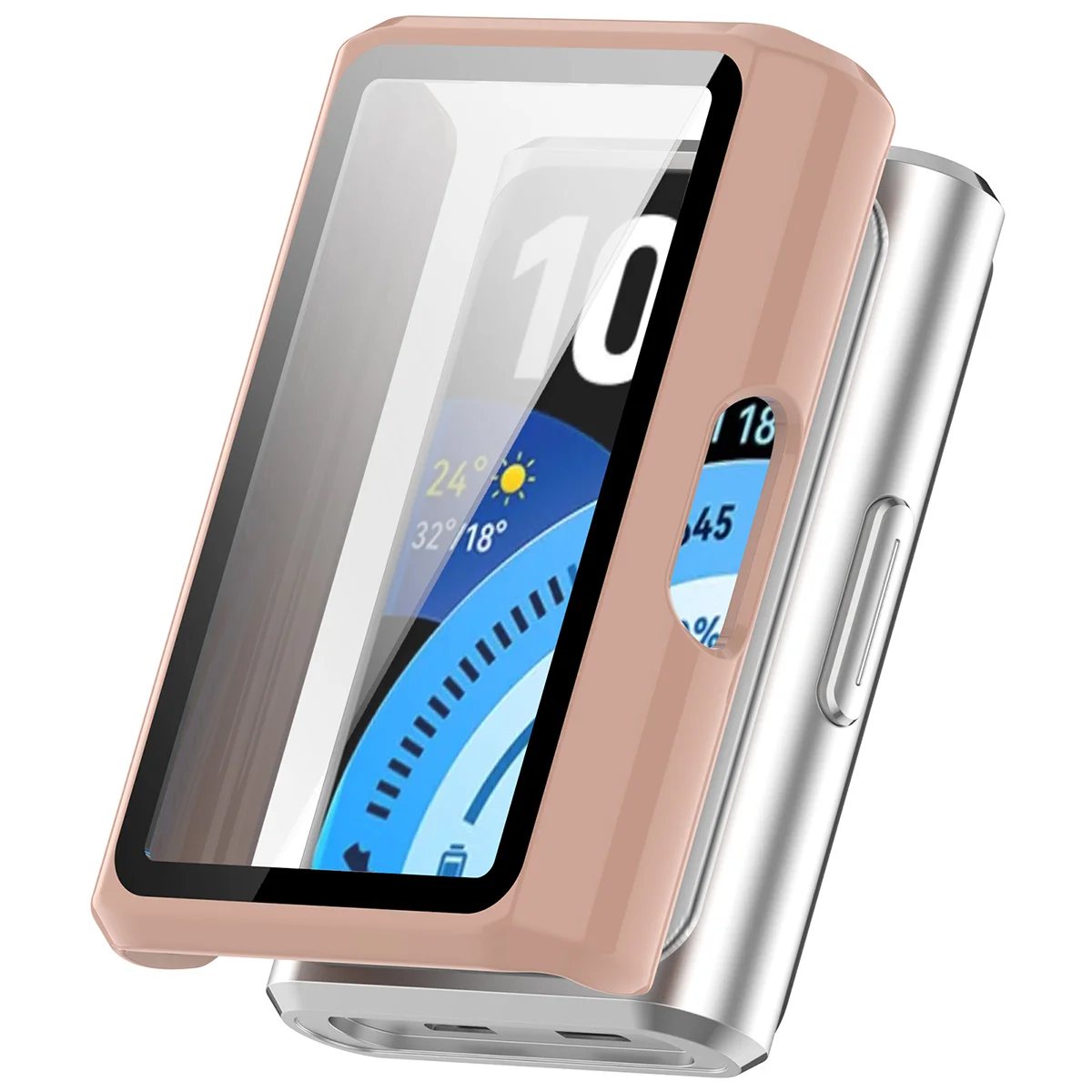 Wizualizacja nakładania etui Bizon Case Watch Adamo do Huawei Band 11 Pro